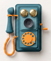 Antique telephone image in paper cutout style