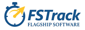 FSTrack Software by Flagship Software Ltd includes image of a stopwatch and the words FSTrack in blue