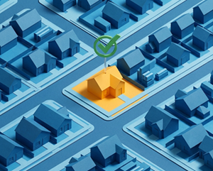 Yellow House in a Blue Neighbourhood indicating a verified address